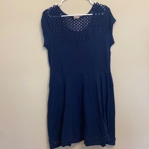 Old navy navy blue dress with eyelit detail